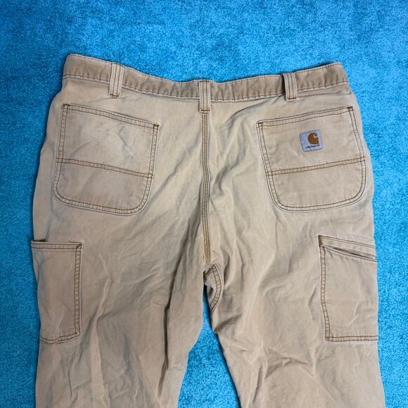 Carhartt Double Knee Carpenter Pants 40x30 Relaxed Fit Tan Workwear Distressed - Picture 16 of 16